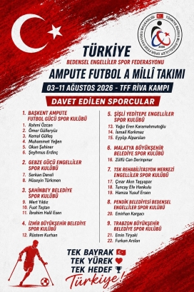 AMPUTE FUTBOL MİLLİ TAKIMIMIZ RİVA'DA KAMPA GİRİYOR