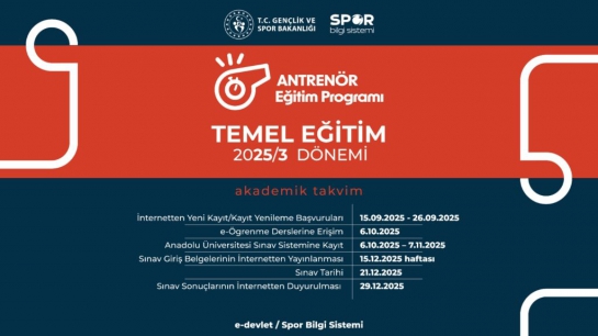 Antrenör Eğitim Programı 2025/3 Dönemi Başlıyor!