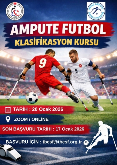 AMPUTE FUTBOL KLASİFİKASYON (SINIFLANDIRMACI) KURSU