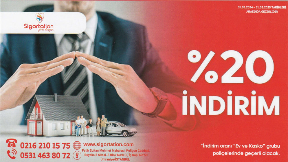 Sigortation Sigorta’da %20 İndirim